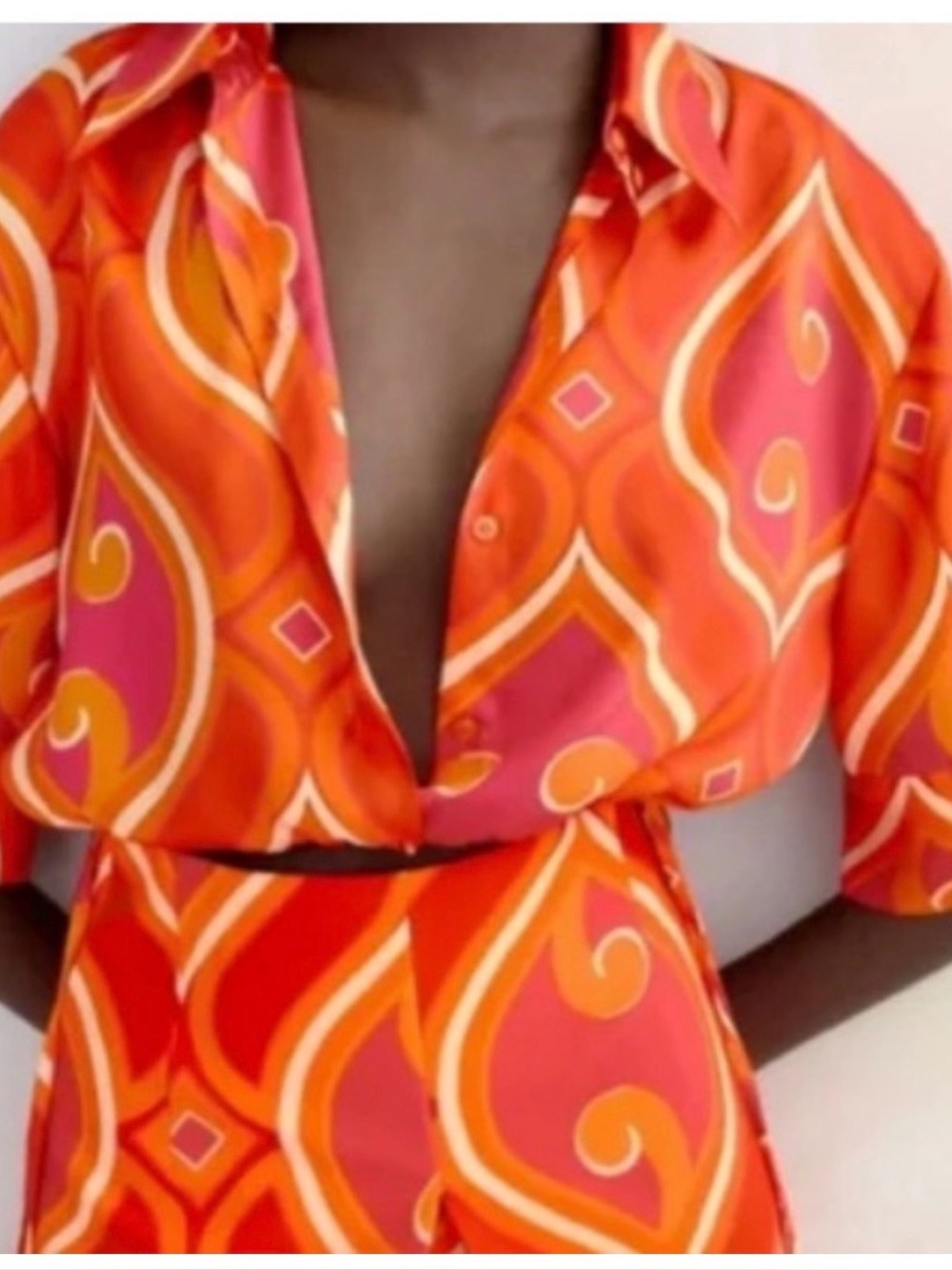 Zara Satin Printed Top